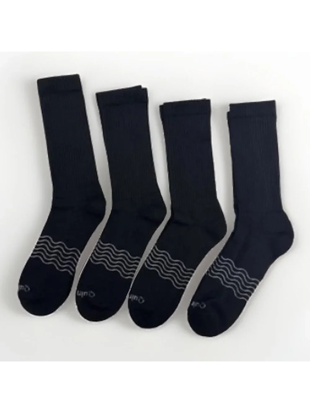 Quince Men's Merino Wool Crew Socks 4-Pack in Black Size XL 12.5-16